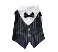 chengshao Ropa for Mascotas, Camisa for Perro, Esmoquin, Pajarita for niño, Fiesta de Boda, Disfraz Bulldog Pug, Cachorro, Trajes Finos Verano(Black style1,L)