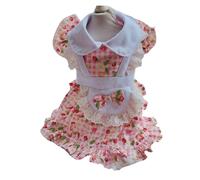 chengshao Vestido de Princesa for Perro y Gato, diseño Floral a Cuadros, Falda for Cachorro, Ropa Primavera/Verano(Pink,XS(Old))