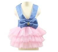 chengshao Vestido Vaquero for Gato Sphynx, Falda de Verano for niña, Ropa for Mascotas for Gatos, Gotas, Gatitos, Vestidos Garfield, Disfraz for Mascotas, for Perros(1,L-Suit 3.5-4.5kg)
