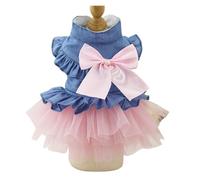 chengshao Vestido Vaquero for Gato Sphynx, Falda de Verano for niña, Ropa for Mascotas for Gatos, Gotas, Gatitos, Vestidos Garfield, Disfraz for Mascotas, for Perros(2,L-Suit 3.5-4.5kg)