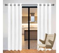 CHENGTT Cortinas Sólidas de Poliéster 196 x 185 cm Poliéster, 100% Blackout con Ojales Tenda Isolante per Soggiorno Tende Interni para Ventanas Dormitorio, Blanco