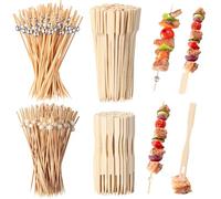Chengu 400 palillos de cóctel, palillos de dientes de 4.7 pulgadas para aperitivos, pinchos de cóctel de bambú, palillos de comida de bola de bambú para bebidas, alimentos cocinados, barbacoas