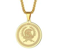 chengxun Collar Ares con símbolo del antiguo dios griego de la guerra, para hombres y mujeres, dije conmemorativo de la guerra griega, amuleto, talismán, regalo de joyería, Acero inoxidable, No es una