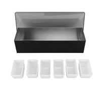 ChengyuWei 6 Compartments Fruit Holder, ABS Multifunctional Condiment Caddy with Lid, 6 Compartment Dispenser Tray for Bar Kitchen KTV, and Easy to Clean Food Storage Container
