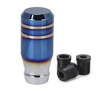 ChengyuWei Aluminum Lever Knob, Manual Shifter Head with Threaded Adapter, Forged Blue and Silver, Lightweight Gear Knob for Manual Car, and SUV,