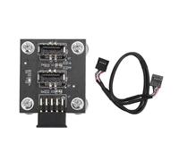 ChengyuWei Conector frontal dual USB 3.1, adaptador frontal USB 3.1, cable de extensión macho con almohadilla magnética para el cabezal de la placa base de tipo A-E a USB 2.0 de 9 pines y 10