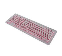 ChengyuWei FOS Step - Teclas ergonómicas OEM de 110 Teclas para teclados mecánicos, Ideales para Jugadores y mecanógrafos (White Pink Lettering)