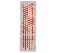 ChengyuWei FOS Step - Teclas ergonómicas OEM de 110 Teclas para teclados mecánicos, Ideales para Jugadores y mecanógrafos (White Orange and Red Letters)