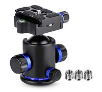 ChengyuWei Mefury Tripod Head, Rotating Panoramic Head for DSLR Cameras, 360 Degree Aluminum Alloy Head with Quick Release Plate, 3 Locking Knobs for Horizontal Vertical Photography, (Blue)