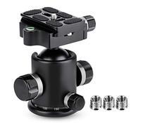 ChengyuWei Mefury Tripod Head, Rotating Panoramic Head for DSLR Cameras, 360 Degree Aluminum Alloy Head with Quick Release Plate, 3 Locking Knobs for Horizontal Vertical Photography, (Silver)
