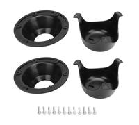 ChengyuWei RV Plumbing t Caps Replacement, 2 Pack Black ABS Plastic Cover Kit with Base and Screws, Resist Roof Sewer t Caps for RV Trailer Motorhome, Easy to Install Odor Prevention