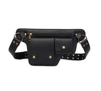 CHENHOJU Bolso de mano impermeable para motocicleta, bolso cruzado de piel sintética para mujer, bolsa de teléfono para montar al aire libre, riñonera, negro, Talla única