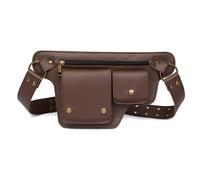 CHENHOJU Bolso de mano impermeable para motocicleta, bolso cruzado de piel sintética para mujer, bolsa de teléfono para montar al aire libre, riñonera, marrón oscuro, Talla única