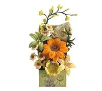 Chenille Flower Bouquet Kit, Pipe Cleaner Set, Colorful Handmade Stem Arrangement Activity, Home Living Room Bedroom Party Decoration Supplies for Mothers Day and Valentines Celebrations Project