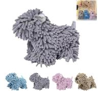 Chenille Fuzzy Towel Balls,Cute Cartoon Dog Plush Fuzzy Ball Hand Towel, Cute 3D Design, Funny Hand Towels Gift for Dog Lovers,for Bathroom Kitchen(Gray)