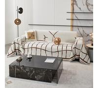 Chenille Grand Plaid et Couvre-lit Jeté de Canapé lavable avec Franges Protege Canapé d'Angle 180 x 380 cm - Estilo Curry Decoración Élégante y Confortable