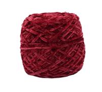 Chenille Yarn 240g Chunky Chenille Yarn Ball For Hand Knitting Dolls Scarf Sweater Slippers Diy Golden Velour Crochet Thread Glossy Soft Warm(Red bean red 25)