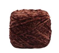 Chenille Yarn 240g Chunky Chenille Yarn Ball For Hand Knitting Dolls Scarf Sweater Slippers Diy Golden Velour Crochet Thread Glossy Soft Warm(Deep coffee 39)
