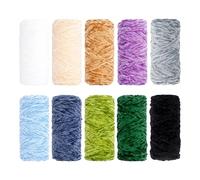 Chenille Yarn 5Pcs Fluffy Velvet Chenille Blanket Yarn 95g/3.35oz For Soft Throw And Blankets, Crocheting & Knitting DIY Crafts And Projects(Green-5Pcs-1Set)