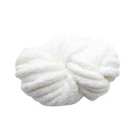 Chenille Yarn Super Soft Chenille Velvet Yarn Fluffy For Knitting And Chunky Crochet Threads DIY Sweater Scarf Blankets Handmade Art Crafts(White)