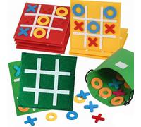 CHENINKJG Juego de 15 piezas de Tic Tac Toe, incluye fichas XO y una pizarra de fieltro, un juego de estrategia clásico que es adecuado para niños y adultos por igual