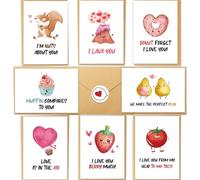 Chenive Divertidas tarjetas de juego de palabras para el día de San Valentín, bonito juego de tarjetas de amor surtidas para niños, estudiantes, amigos, familia, pareja, colegas, etc. 8 diseños (3.5 x