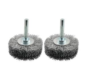 CHENJIN 2 mini cabezales de pulido de acero inoxidable de 19 x 50 mm, cepillo de rueda de alambre para fijación de taladro, piezas móviles de coche, pulido de nailon, preparación de superficies para