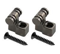 CHENJIN Árbol de cuerda de rodillos, 2 unidades de retenedor de cuerda de metal negro retenedores con tornillos para piezas de guitarra eléctrica