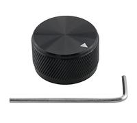 CHENJIN - Pomo de control de potenciómetro de aleación de aluminio negro de 30 x 17 mm, para audio, guitarra eléctrica, bajo, con llave y botón giratorio de volumen