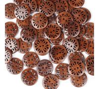 Chenkou Craft Botones de madera de flores perforadas de 30 mm, 50 unidades