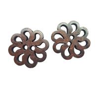 Chenkou Craft Nueva flor hueca madera botones 20mm costura artesanía marrón 50pcs al por mayor