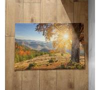 Chenlane Alfombrillas de bienvenida para puerta delantera, interior, entrada, puesta de sol, montaña, Queen, baño suave para niños, 45 x 75 cm