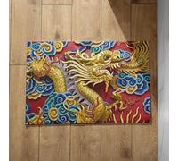 Chenlane Alfombrillas de bienvenida para puerta delantera, tamaño XL, antideslizante, diseño de dragón, para debajo de Cricut, 40 x 60 cm