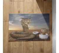 Chenlane Felpudo interior para entrada del hogar, inodoro, pie serpiente, gato, divertido felpudo delante del refrigerador 45 x 75 cm