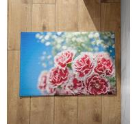 Chenlane Felpudo interior para puerta delantera delante del baño, diseño de flores, ultrafino, en zigzag, 45 x 75 cm