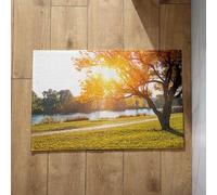 Chenlane Felpudos muy finos para entrada interior delante de árboles de baño, hojas que caen al atardecer, felpudos extragrandes, vintage, 50 x 80 cm