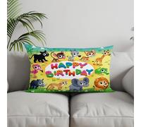 Chenlane Fundas de almohada de seda de repuesto para muebles de exterior, rectangular, dibujos animados, sofá interior, tela gruesa rústica, 40 x 60 cm