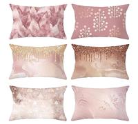 Chenlane Fundas de almohada de seda para sofá, cojín cuadrado grande para muebles de exterior, silla, árbol de Navidad, color rojo, tela gruesa de alta calidad, 30 x 50 cm, 6 unidades