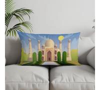 Chenlane Fundas de almohada de seda para sofá tamaño King, rectangular, diseño de castillo de cuento de hadas, extra grande, para muebles de sala de estar, impresiones exquisitas, 30 x 50 cm