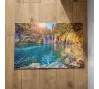 Chenlane Good Vibes - Felpudo antideslizante para exteriores, camping, cascada, paisaje natural, para oficina, 50 x 80 cm