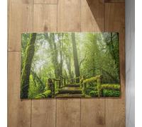 Chenlane Juego de alfombrillas de baño y pedestal estrechas para baño, antideslizantes, paisajes naturales, gran piso delantero, interior, 50 x 80 cm