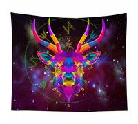 Chenlane Tapices para puerta, dormitorio, estético, hippie, cabeza de ciervo, tapiz de traición, decoración colorida para colgar, 150 x 150 cm
