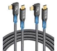 CHENLENIC Cable USB C 3.2 Gen2x2 20Gbps, USB C de 90 grados 4K@60Hz Video UHD 5A/240W PD3.1 Cable de carga rápida con E-Marker Compatible con Thunderbolt 3/4 (90Grados 1M+1M)