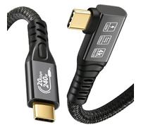 CHENLENIC Cable USB C 3.2 Gen2x2 20Gbps, USB C de 90 grados 4K@60Hz Video UHD 5A/240W PD3.1 Cable de carga rápida con E-Marker Compatible con Thunderbolt 3/4 (90 grados 20G 240W 2M)