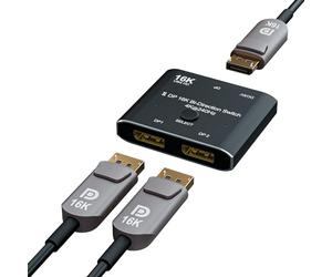 CHENLENIC Displayport 16K Bi-Direction 2x1 16K @60Hz 4K @240Hz 2 in 1 Out 1 in 2 Out Switch Converter for large Screens, A0201