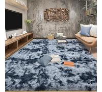 CHENMIAO Alfombras Salón 125 x 145 cm Modernas Super Suaves Alfombra Shaggy para Salón Antideslizante para Habitacion Dormitorio Salon Comedor, Azul Oscuro