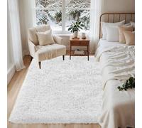 CHENMIAO Alfombras Salón 90 x 260 cm Modernas Abstracta Pelo Largo Alfombra Habitación Antideslizante para Habitacion Dormitorio Salon Comedor, Blanco