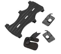 CHENNAN 1 Set Accesorios de tiro con arco, Guardabrazos de Tiro con Arco con Protección de Dedos, Protector de dedos de cuero para tiro con arco, Reposaflechas autoadhesivo para arco recurvo (Negro)