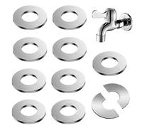 CHENNAN 10 Piezas Roseta de acero inoxidable, Embellecedor grifo de pared, Rosetas Cromadas Grifo De Tapa De Orificio Grifo, Autoadhesivas, Adecuado para Baños,Válvulas de Grifo,Inodoros (24mm)