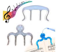 CHENNAN 2 Piezas Molde de Clip de Partitura, Molde Clip de Música Moldes, Marcapáginas Silicona Molde Pulpo, Moldes de Silicona Para Clips Musicales, para Partituras de Bricolaje Clip (Blanco)